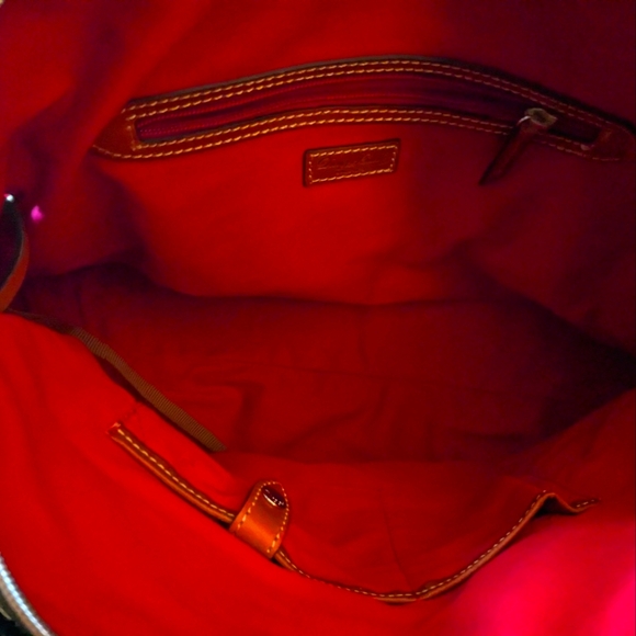 NWT! Dooney and Bourke Red Large Domed Nylon Satchel - Picture 6 of 7